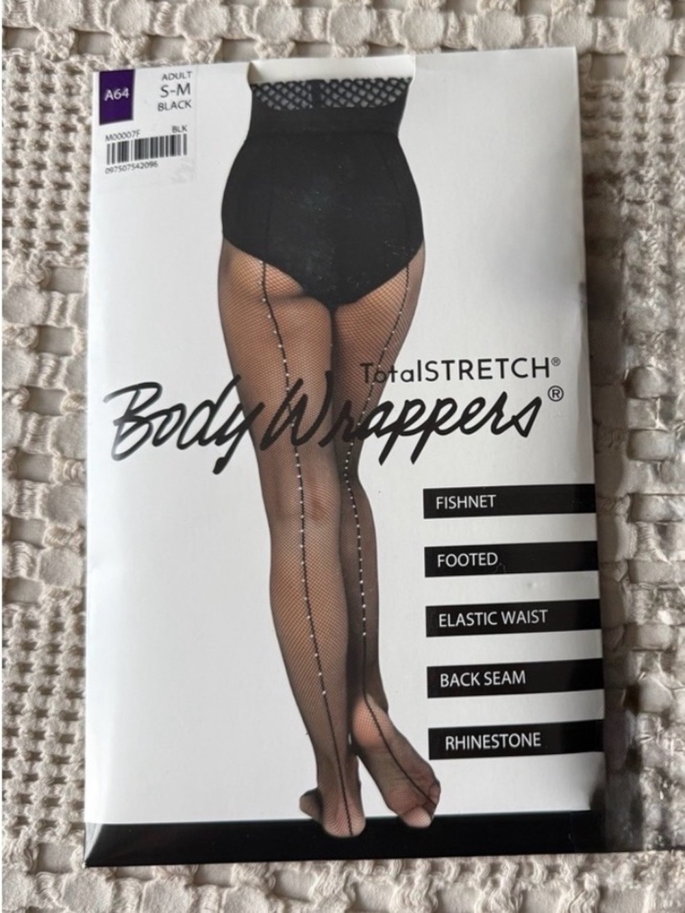 Body Wrappers Black Rhinestone Fishnet Tights